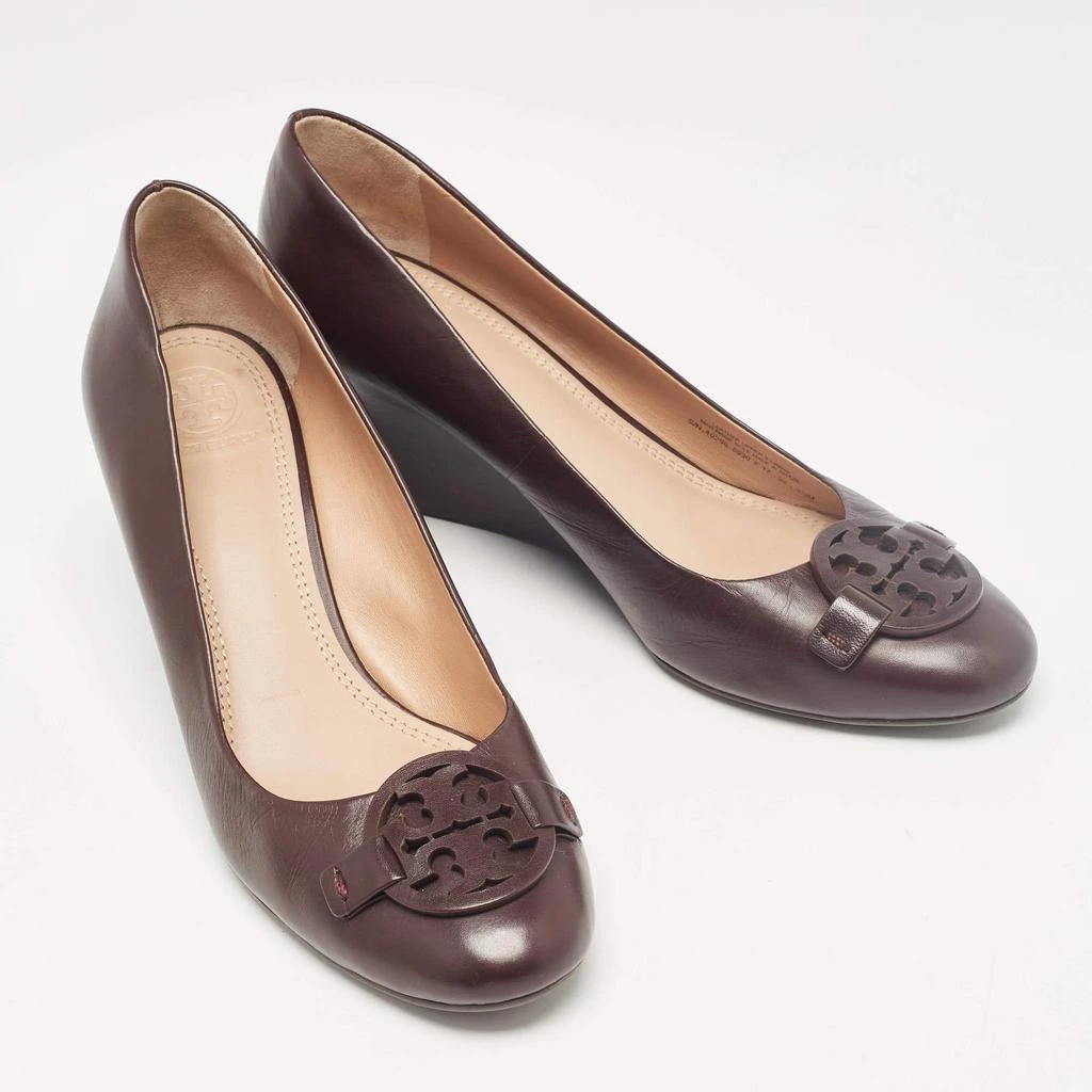 Tory Burch Tory Burch Burgundy Leather Wedge Pumps Size 40 4