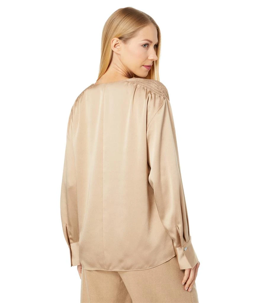 Vince Smocked Long Sleeve Blouse 2