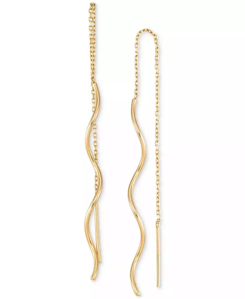 Macy
s Twisted Threader Earrings in 10k Yellow Gold 1