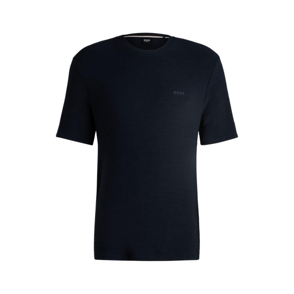 Hugo Boss Ottoman-jersey pajama T-shirt with embroidered logo