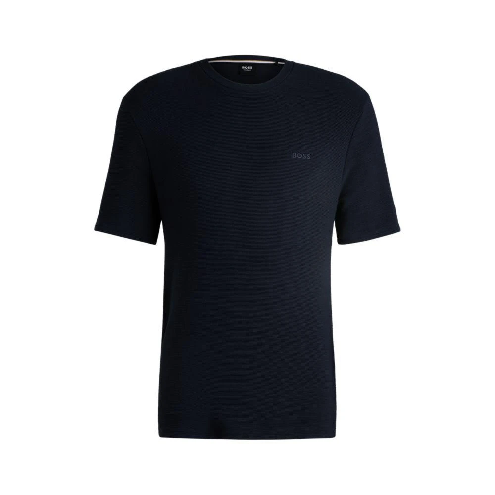 Hugo Boss Ottoman-jersey pajama T-shirt with embroidered logo 1