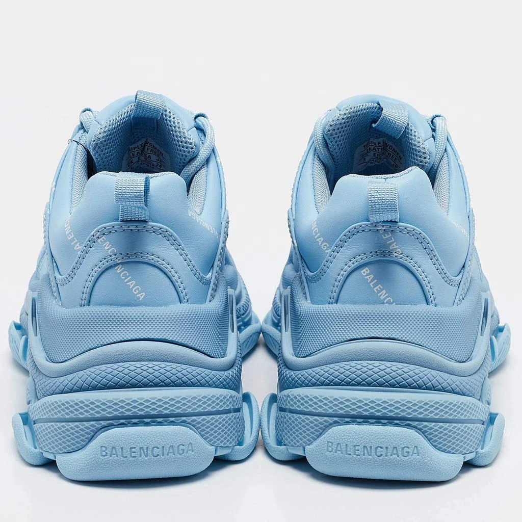 Balenciaga Balenciaga Blue Faux Leather Allover Logo Triple S Sneakers Size 36 5