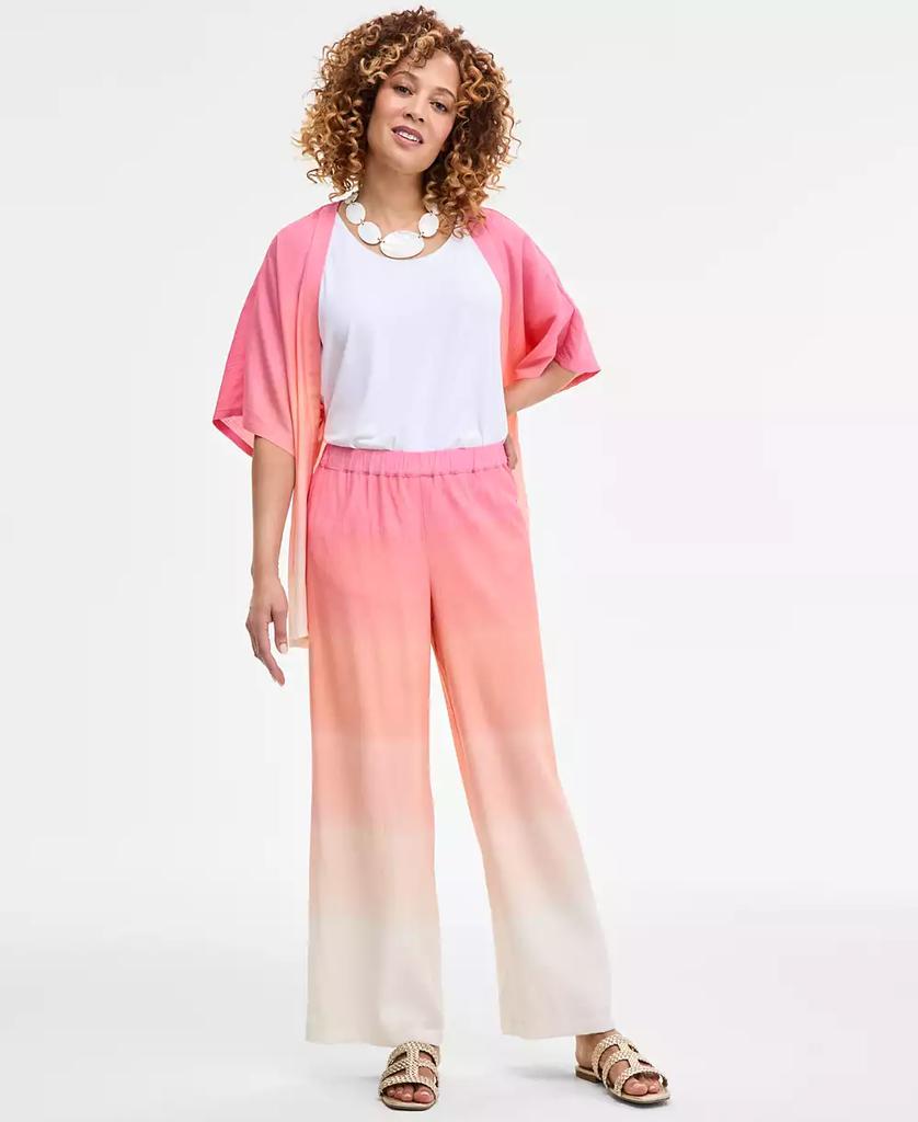 JM Collection Women's Ombre Crinkle Wide-Leg Pants, Exclusively at Macy's