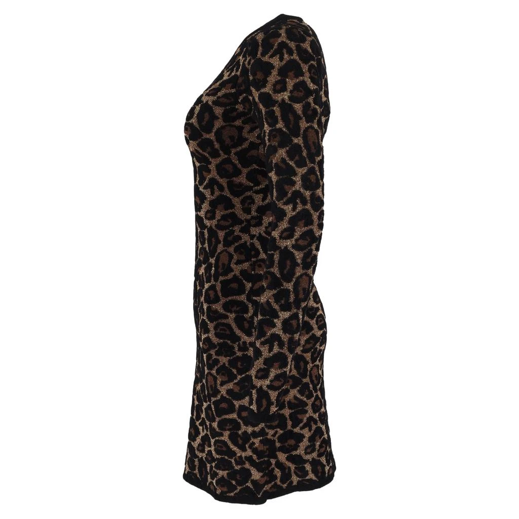 Temperley London Joanie Knit Mini Dress in Brown Leopard Print Viscose 2