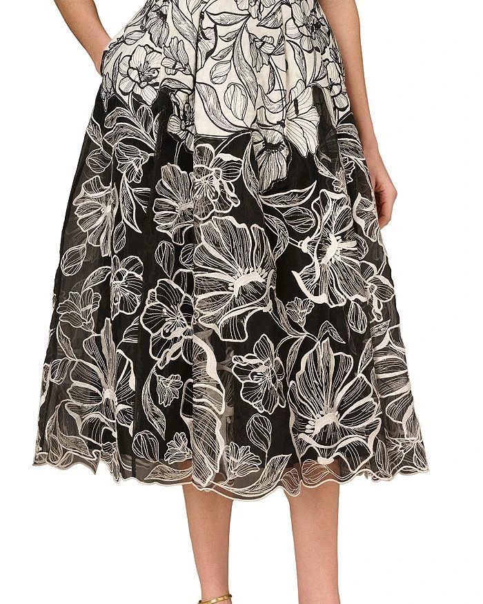 Aidan Mattox Embroidered Organza Midi Dress 5