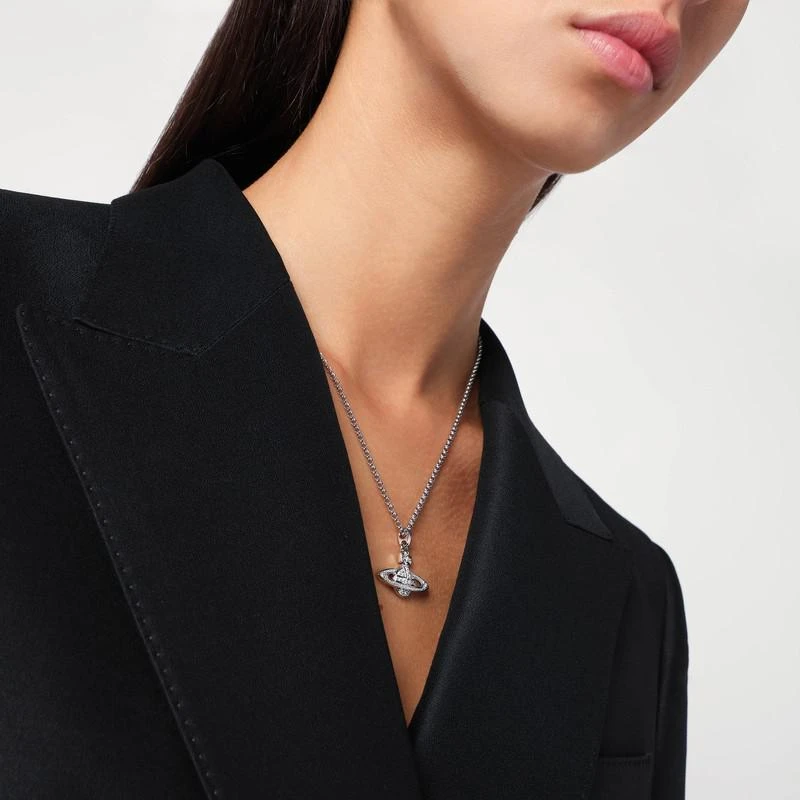 Vivienne Westwood Mini Bas Relief Pendant necklace in silver 2