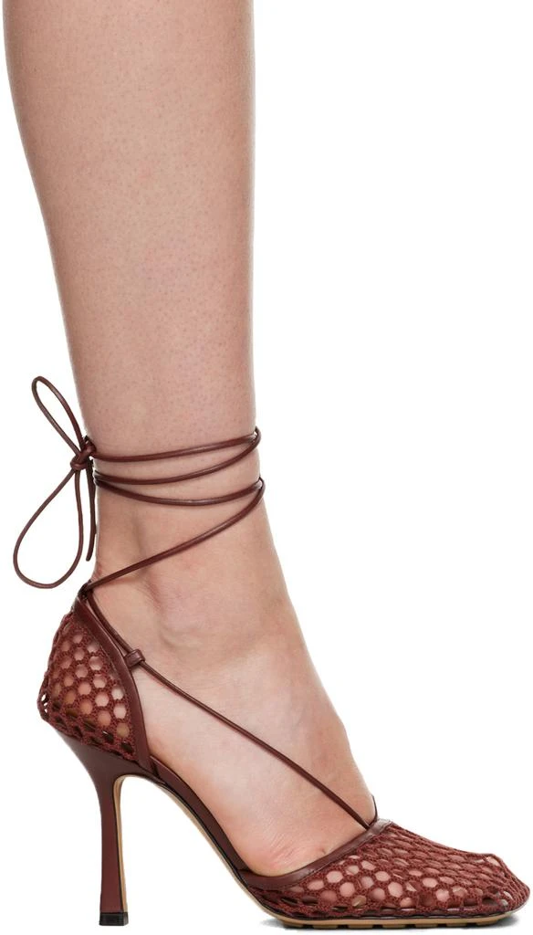 Bottega Veneta Burgundy Stretch Web Heels 1