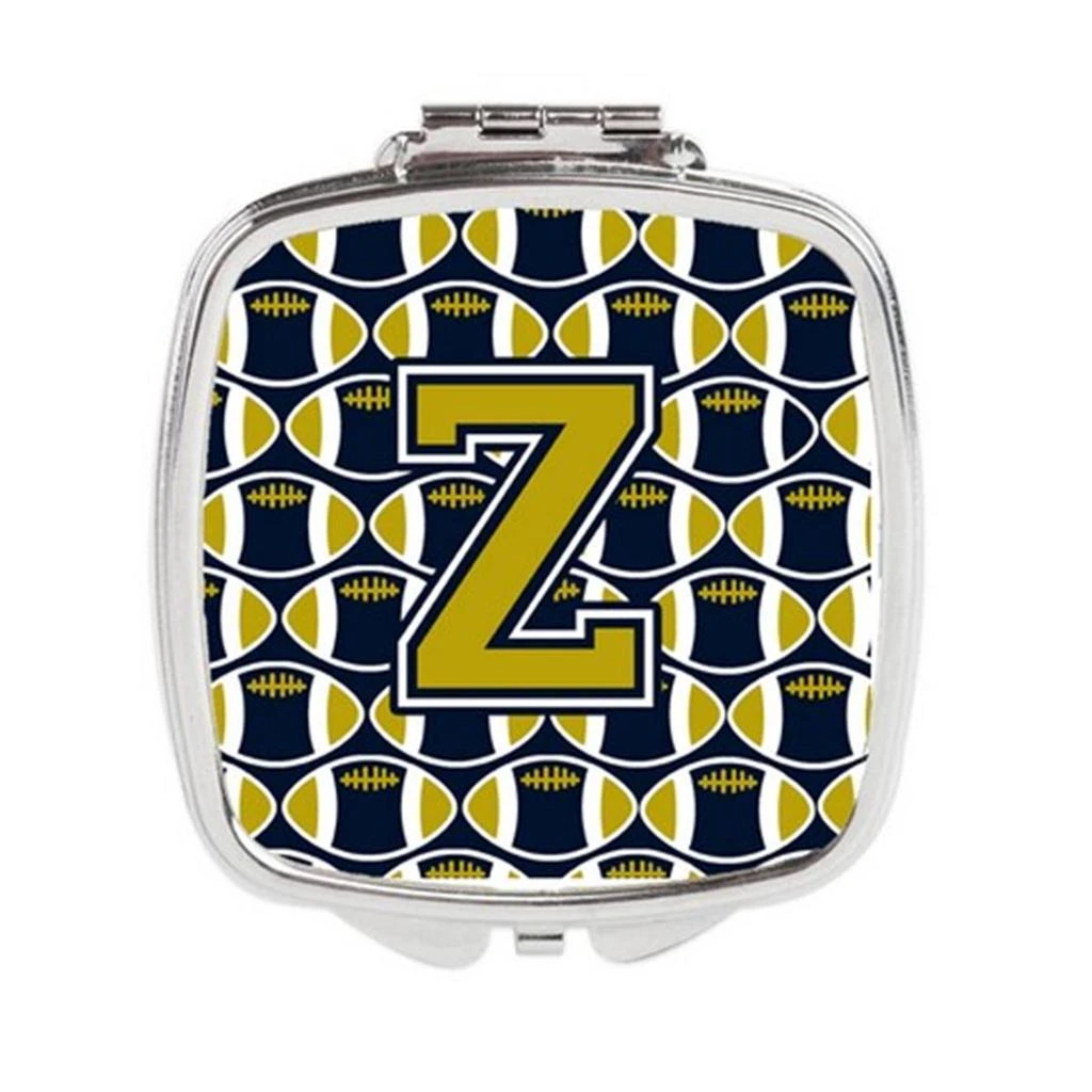 Carolines Treasures CJ1074-ZSCM Letter Z Football Blue
Gold Compact Mirror, 3 x 0.3 x 2.75 in.