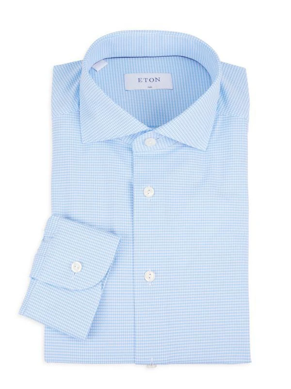 Eton Mini Check Dress Shirt 1