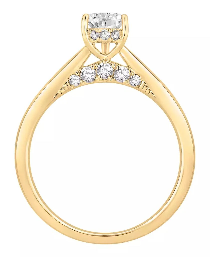 GIA Certified Diamonds Pear Engagement Ring (1 ct. t.w.) in 14k Yellow Gold 3