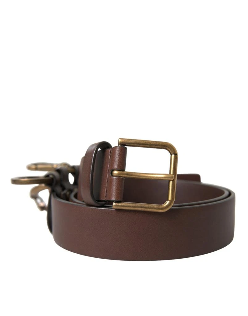 Dolce 
Gabbana Calf Leather gold Metal Buckle Men
s Belt