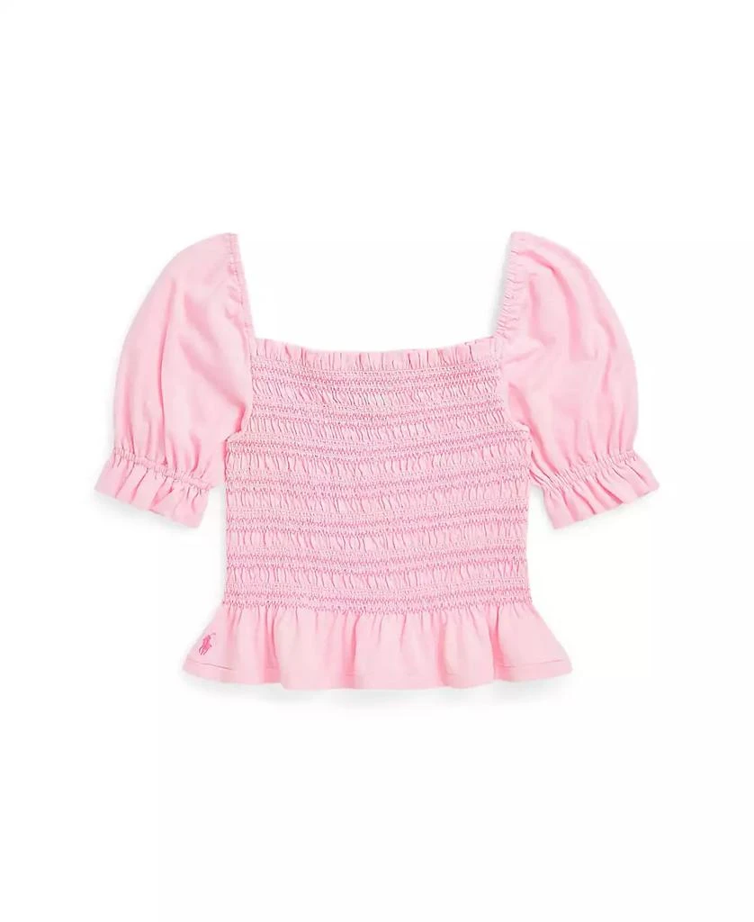 Ralph Lauren Big Girls Smocked Jersey Peplum Top 1