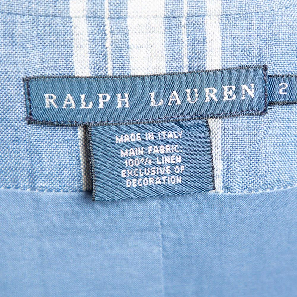 Ralph Lauren Ralph Lauren Blue Checkered Line Patchwork Detail Blazer S 5
