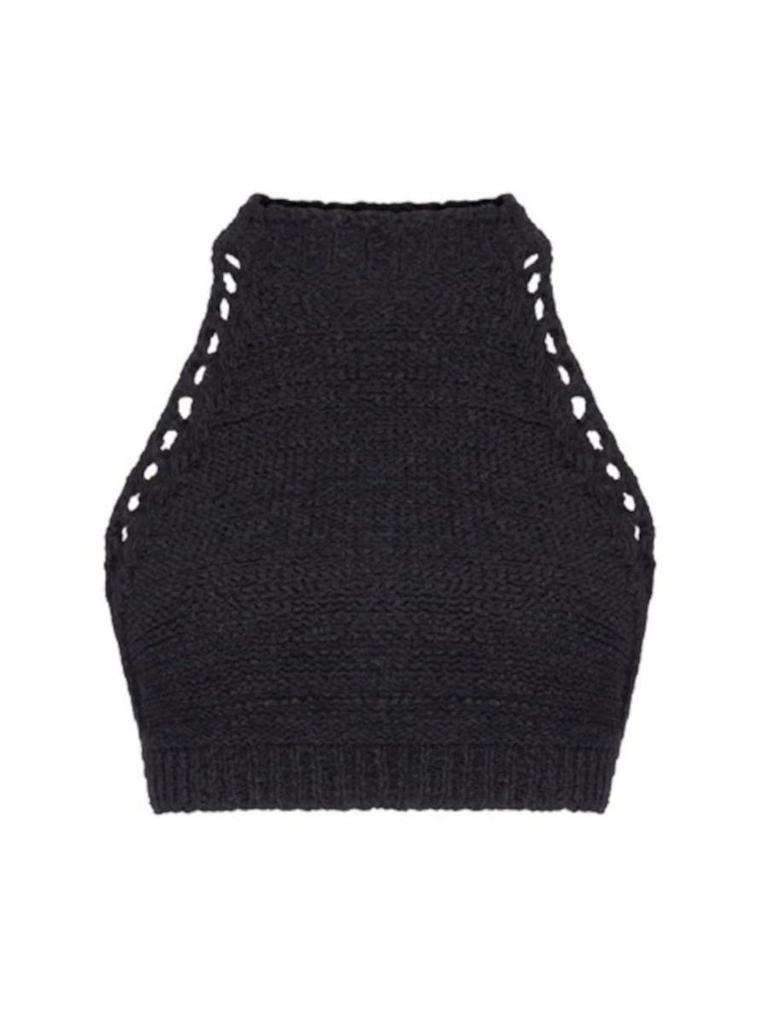 NA Black halterneck cropped Top