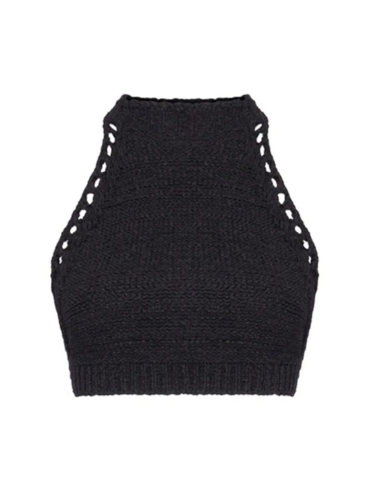 NA Black halterneck cropped Top 1