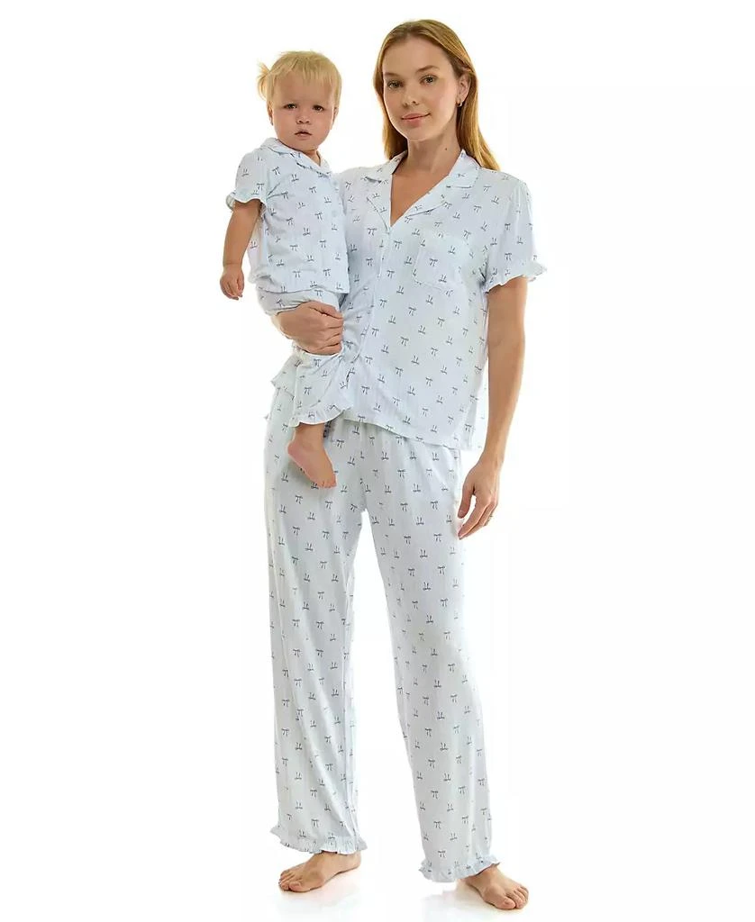 Sincerely Jules Toddler Mommy and Me Notch Collar Shirt 
Pants, 2-Piece Set