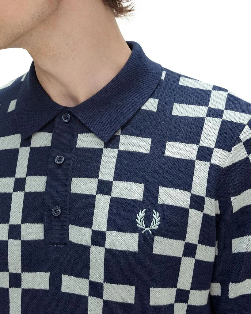 Fred Perry Geometric Regular Fit Jacquard Knit Polo Shirt 4
