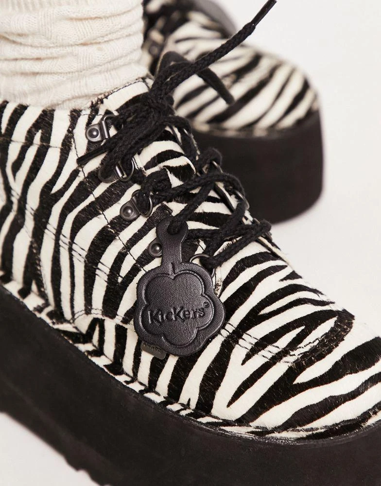 KICKERS Kickers Kick hi platform boots in zebra print 3