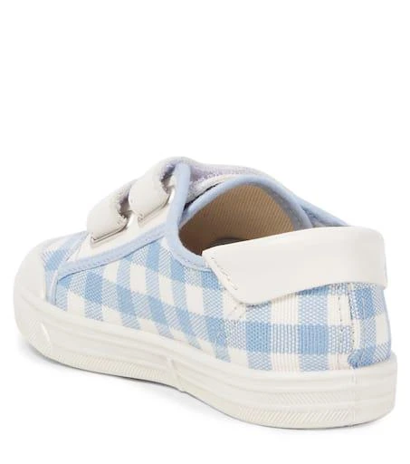 PEPE Leather-trimmed gingham sneakers 3