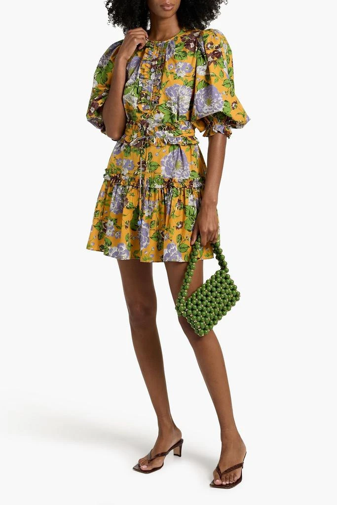 Farm Rio Ruffled floral-print cotton-broadcloth mini dress 2