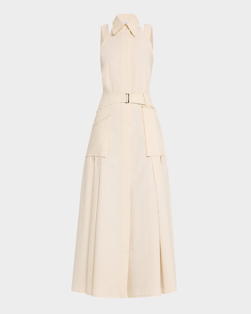 Alberta Ferretti Belted Sleeveless Midi Shirtdress