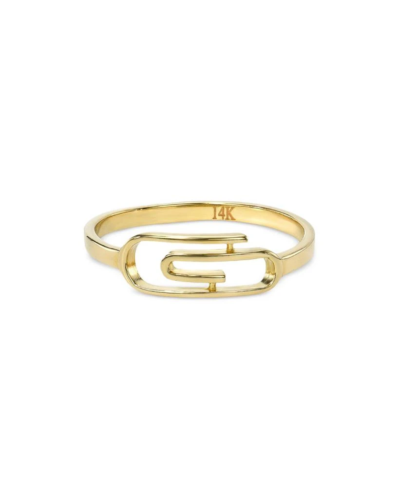 Zoe Lev 14K Yellow Gold Paperclip Ring 1