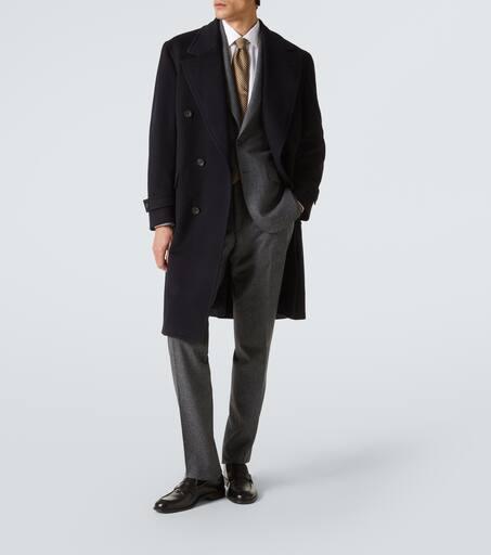 Thom Sweeney Double-breasted wool and cashmere overcoat