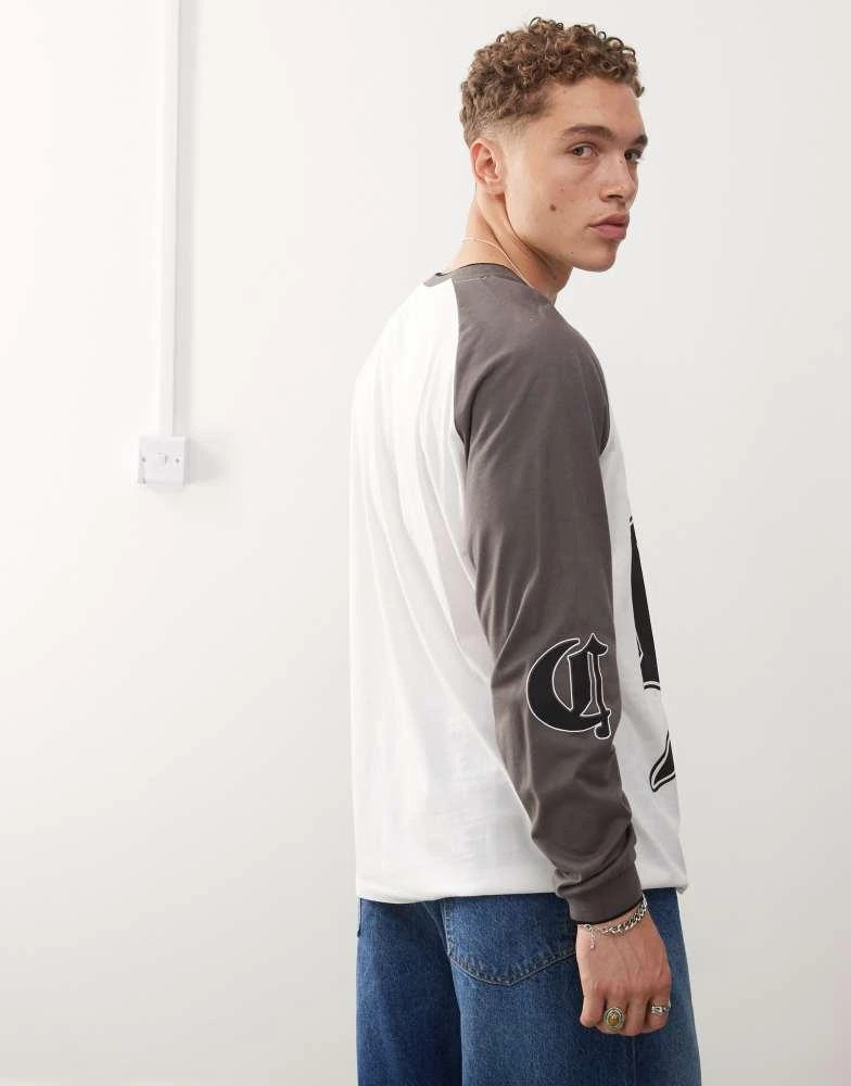 COLLUSION COLLUSION long sleeve skater fit athletic t-shirt in multi 4