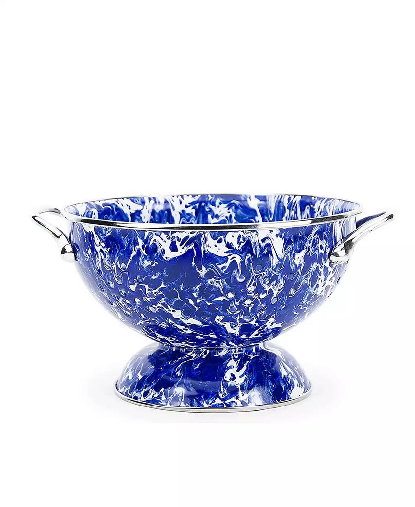Golden Rabbit Cobalt Swirl Enamelware Collection 1.5 Quart Colander