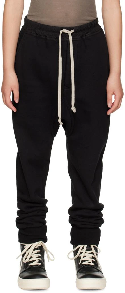 Rick Owens Kids Black Dropped Inseam Sweatpants