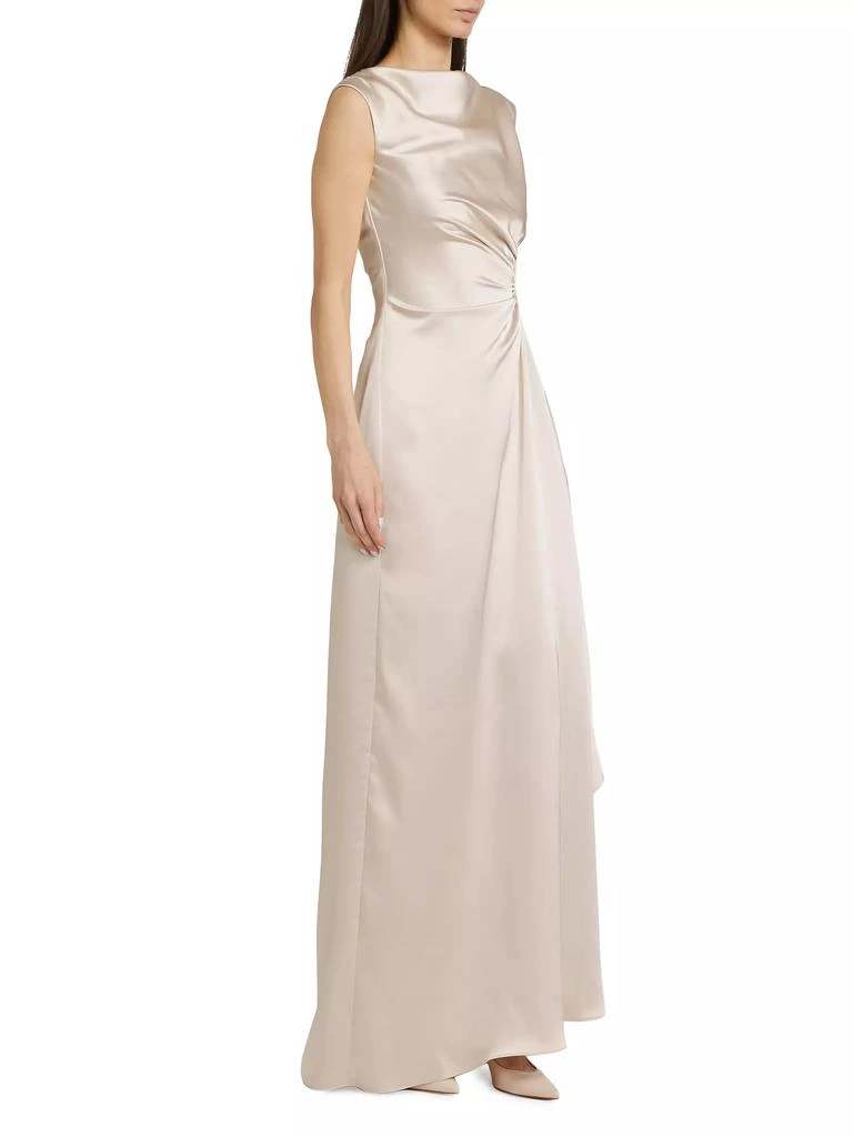 Amsale Half Moon Asymmetric Satin Gown 4