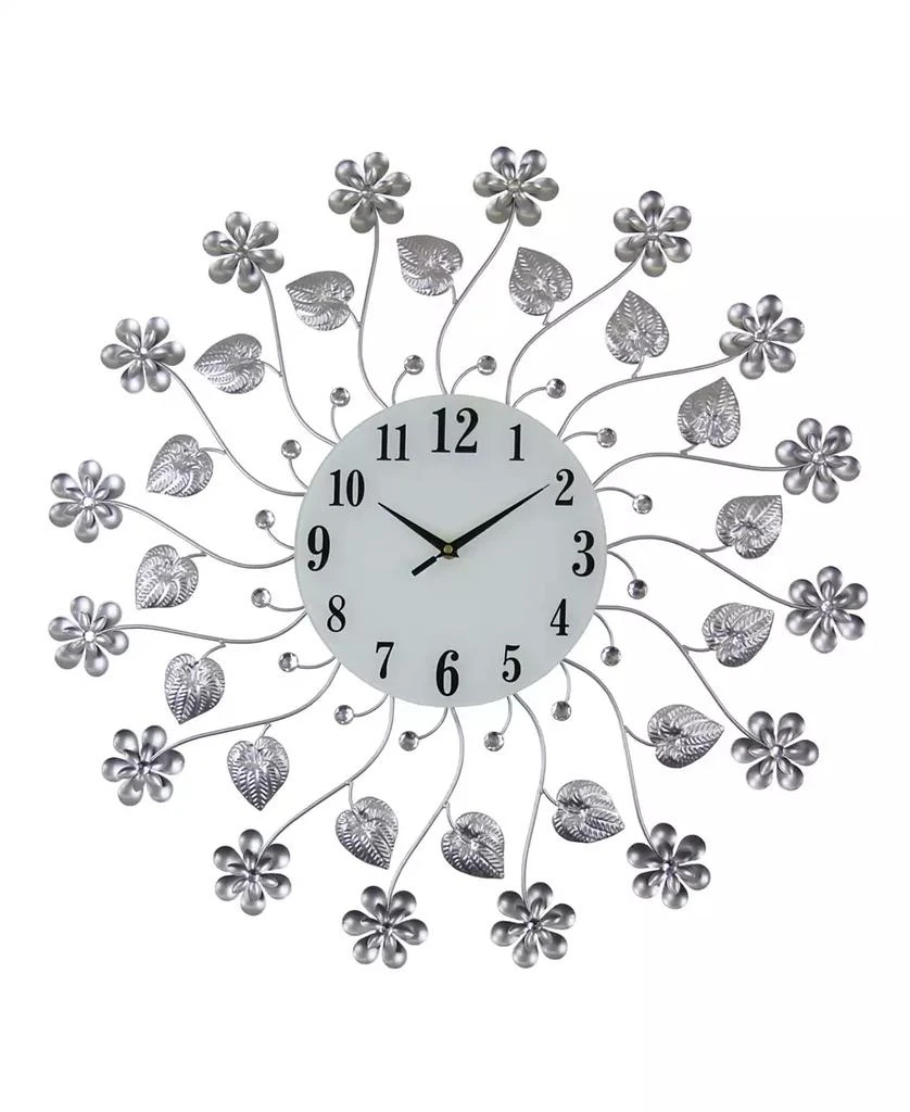 Three Star Flowers Wall Clock