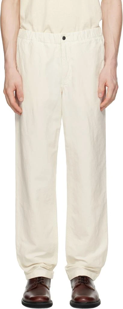 Norse Projects White Ezra Relaxed Cotton Linen Trousers 1