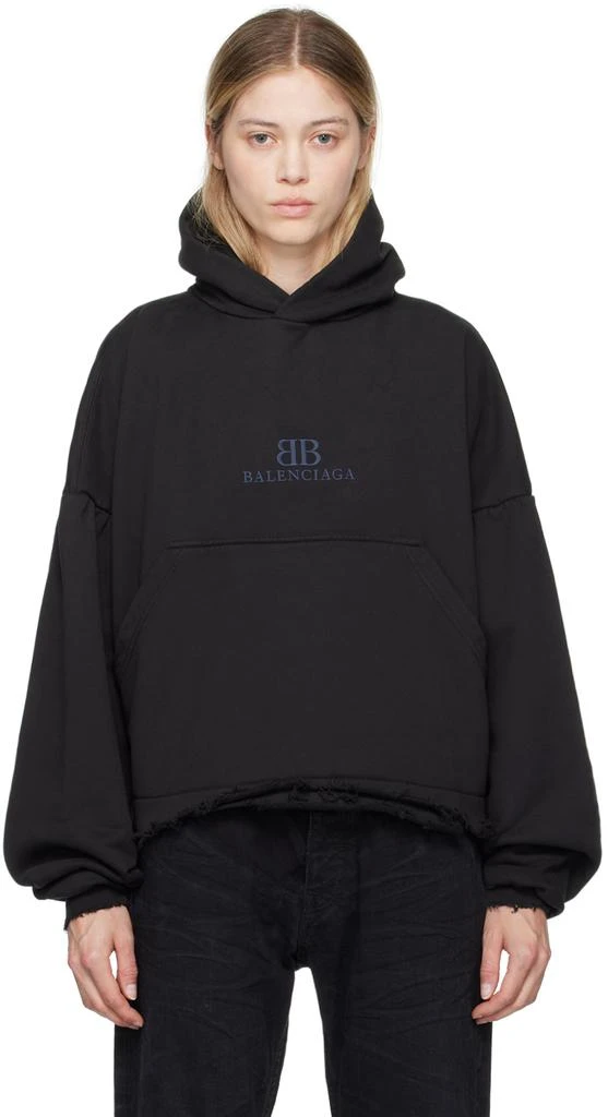 Balenciaga Black Distressed Hoodie 1
