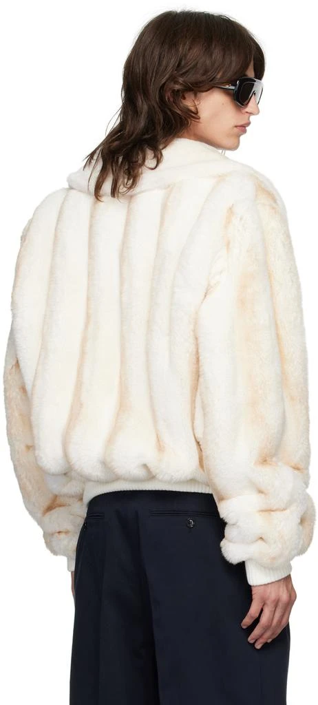 Casablanca Off-White Faux-Fur Bomber Jacket 3