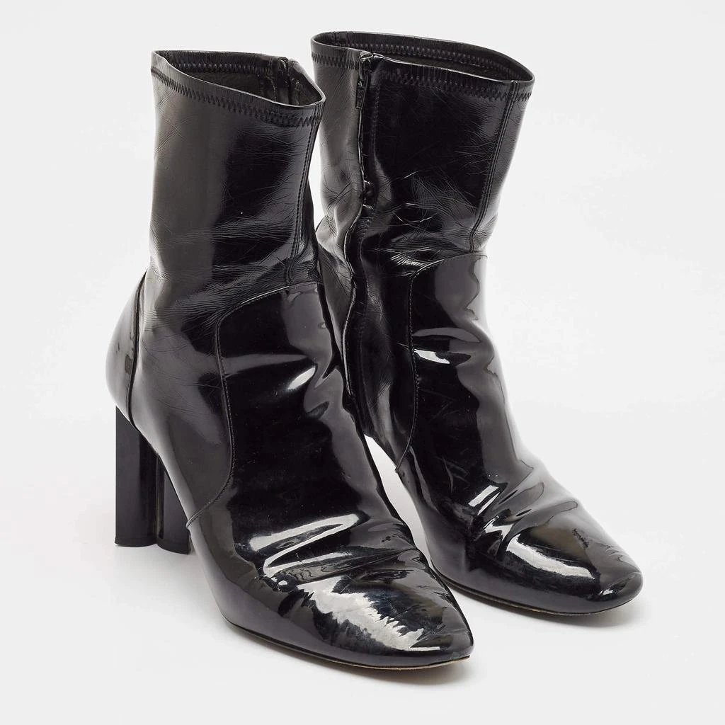 Louis Vuitton Louis Vuitton Black Leather and Patent Leather Silhouette Ankle Length Boots Size 41 4