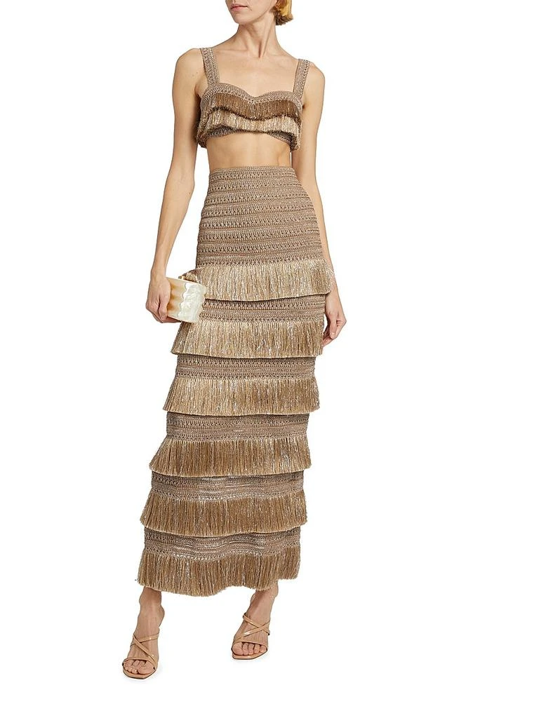 PatBO Metallic Fringe Bra Top 2