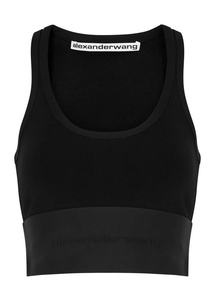 Alexander Wang Logo ribbed-knit bra top  1