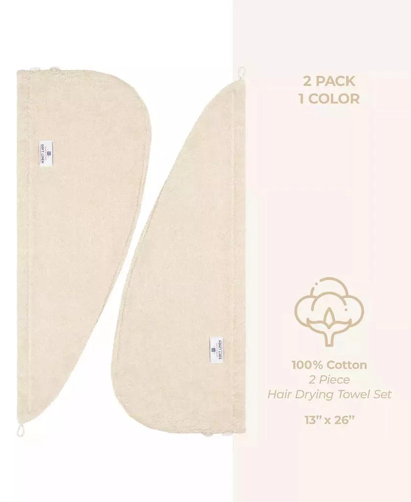 American Soft Linen 2-Pack Hair Drying Towels, 26" x 13" 4