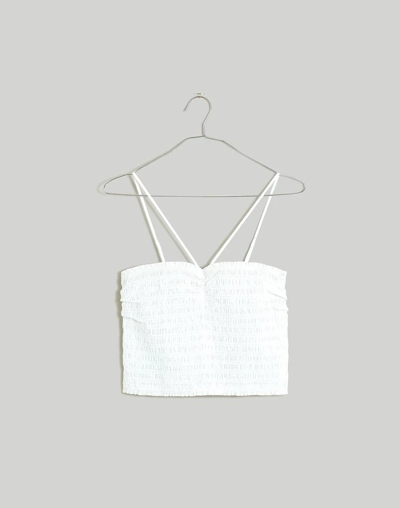 Madewell Poplin Smocked Halter Crop Top 5