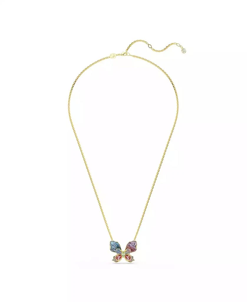 Swarovski Idyllia Mixed Cuts Pavé Butterfly Multicolored Mixed Metal Finish Pendant Necklace