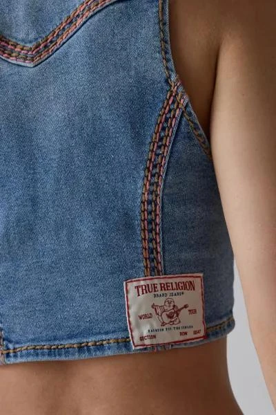 True Religion True Religion Scoop Neck Super QT Flap Denim Vest Top 5