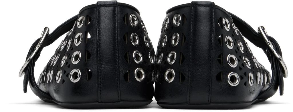 Alaïa Black Vienne Lambskin Eyelets Ballerina Flats 2