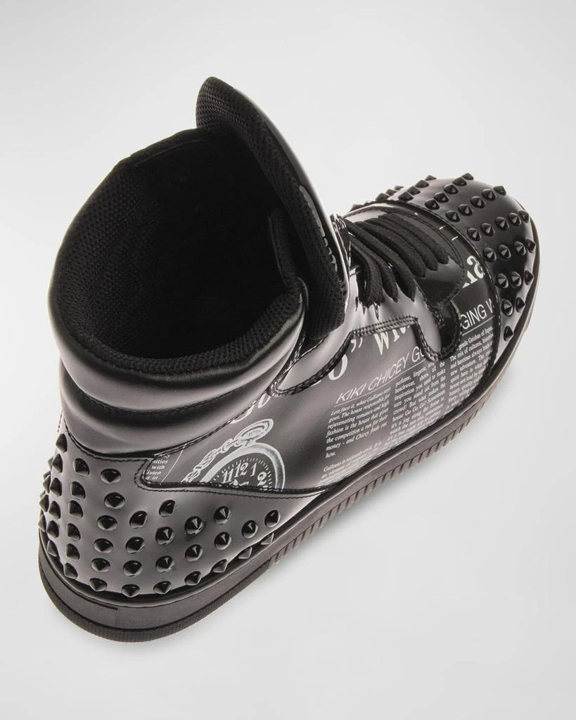 John Galliano Paris Men's Studded Gazette High-Top Sneakers 3