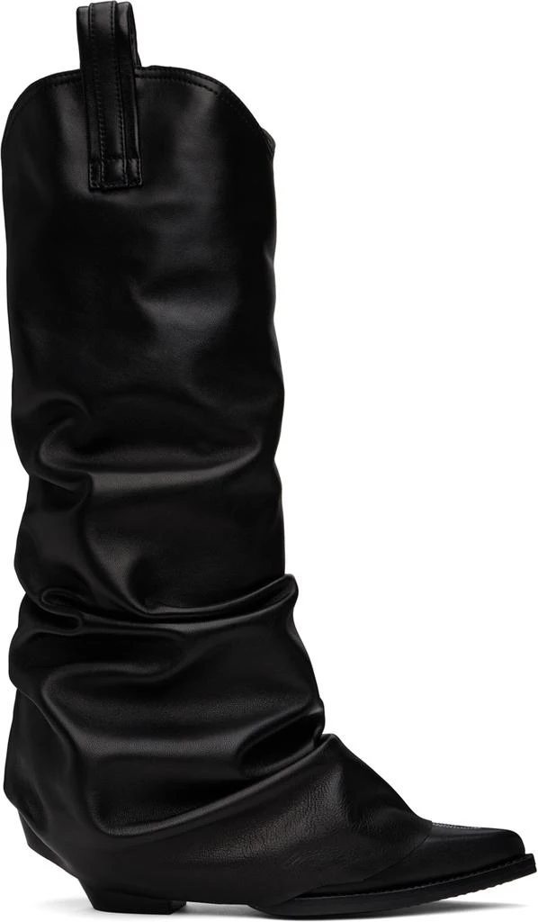 R13 Black Mid Cowboy Sleeve Boots 1
