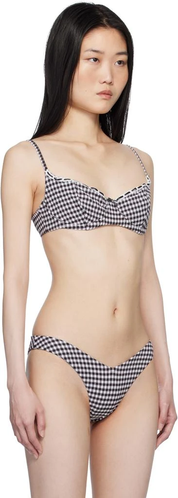 Frankies Bikinis Black & White Cola Gingham Underwire Bikini Top 2