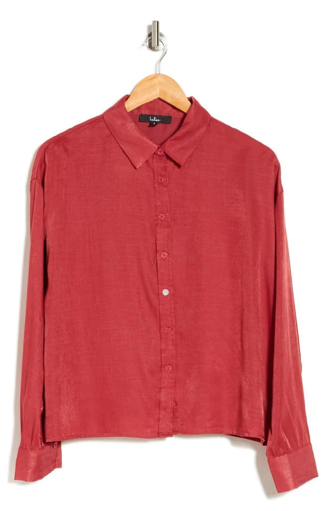 Lulus Satin Long Sleeve Shirt 3