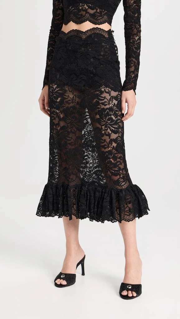 Paco Rabanne Maxi Stretch Lace Skirt 1