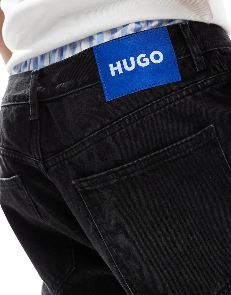 Hugo Blue HUGO Blue nate loose fit denim jeans in charcoal grey 3