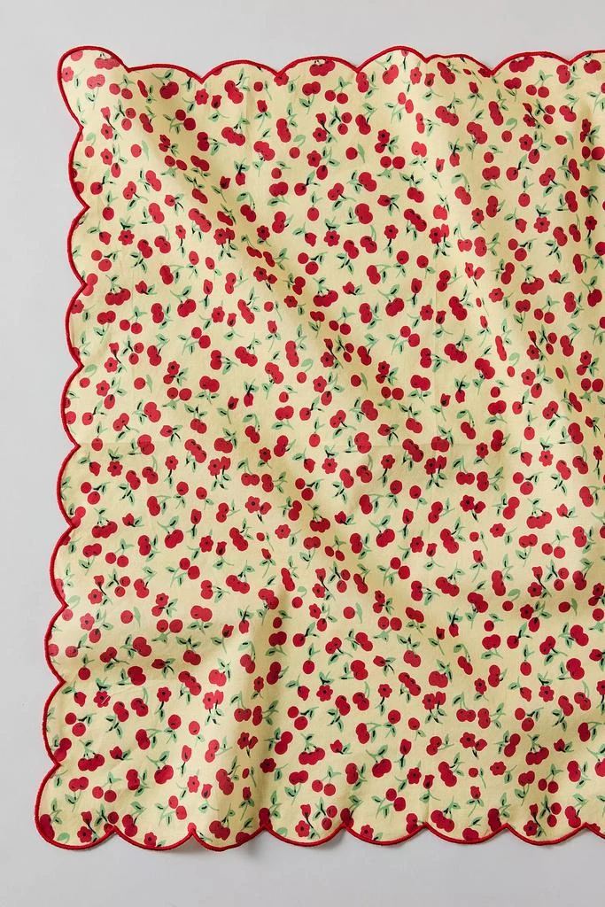 Urban Outfitters Cherry Pattern Scallop Edge Cotton Bandana